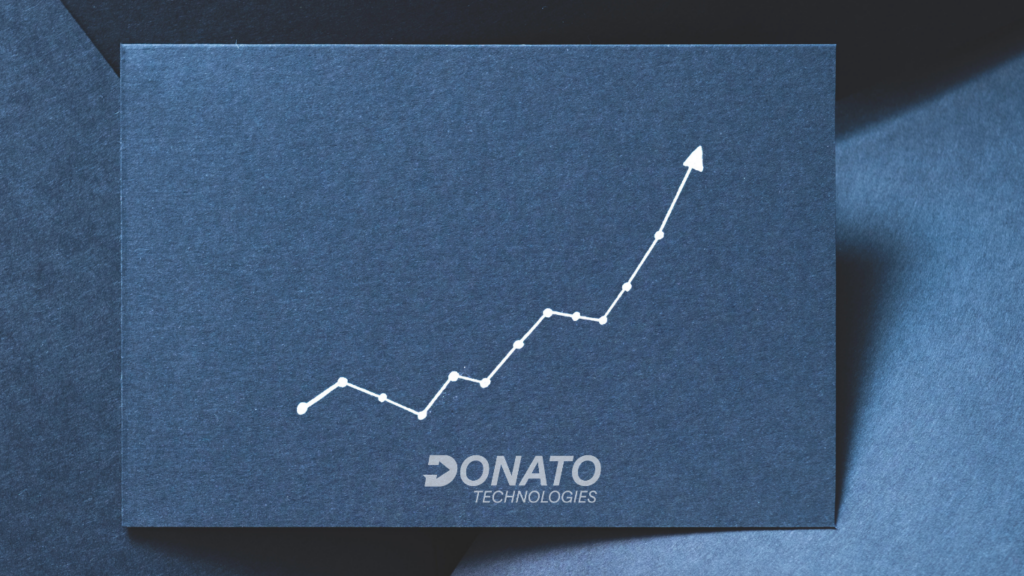 A picture of a rising graph with Donato logo, signaling strong job growth